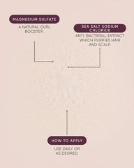 Sea salt mist how-to apply infographic with magnesium sulfate and sea salt details