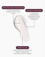 Protein shampoo usage infographic with hair illustration and leave-in directions
