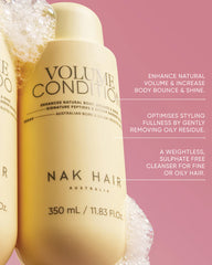 Hair volume conditioner bottle with front label and 350 mL marking