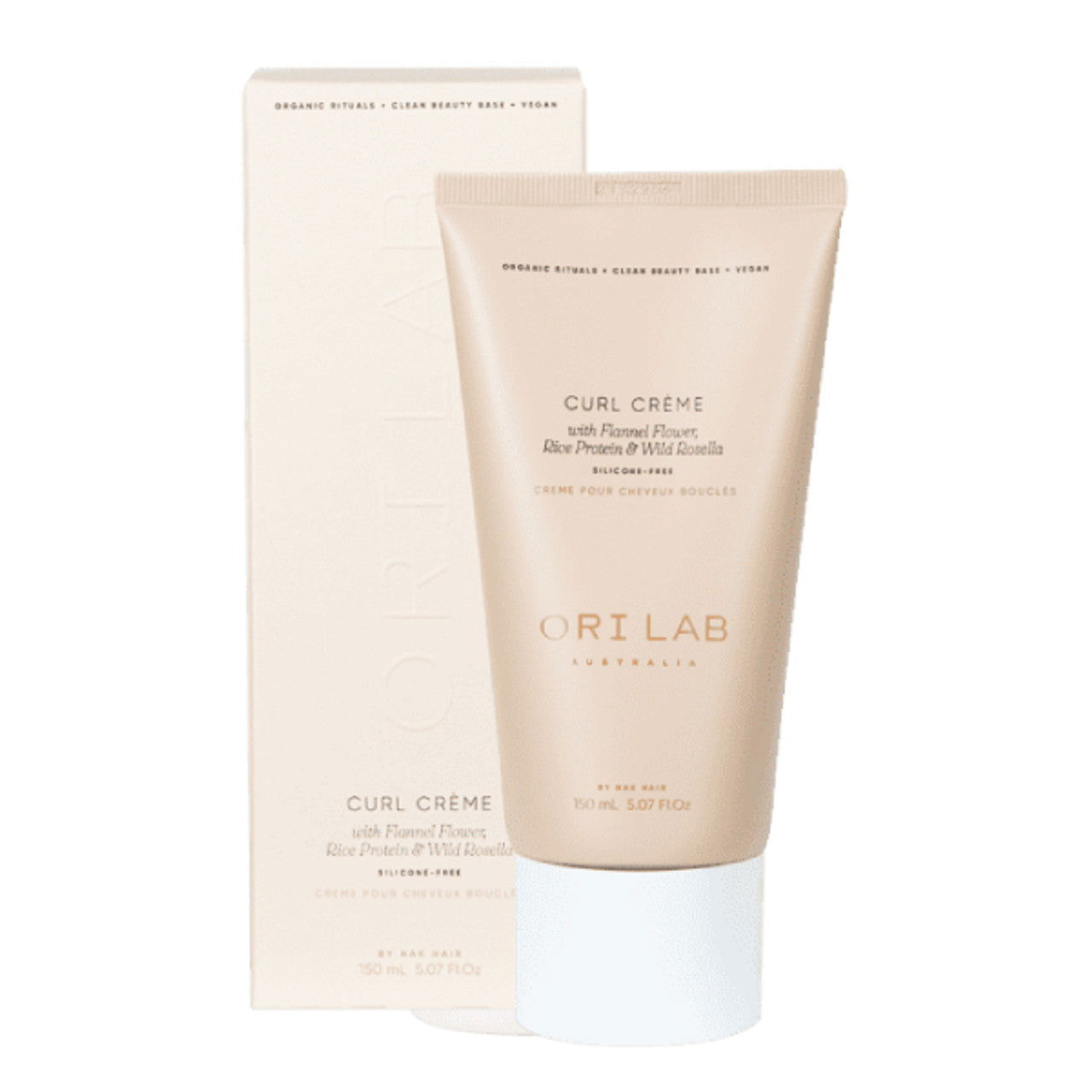 Curl creme tube with ORI Lab box, beige tube and light label, 150ml
