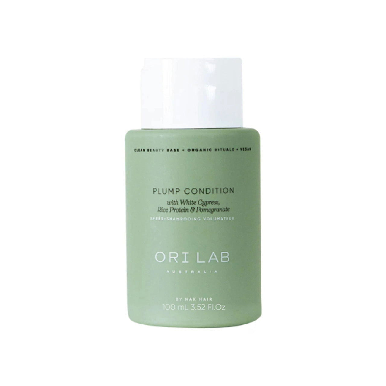 Hair conditioner bottle, travel size 100ml, green bottle with white cap
