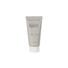 Hair rescue masque travel size tube with cap, printed label in gray and white