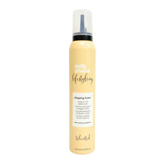 Milk shake shaping foam bottle, beige bottle with black pump, 200 ml