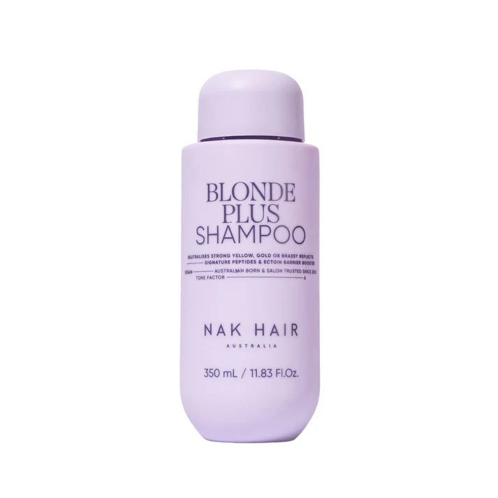 Blonde Plus shampoo bottle, purple label, 350 ml