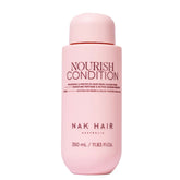 Pink Nourish conditioner bottle, 350 ml, with NAK Hair branding and red cap