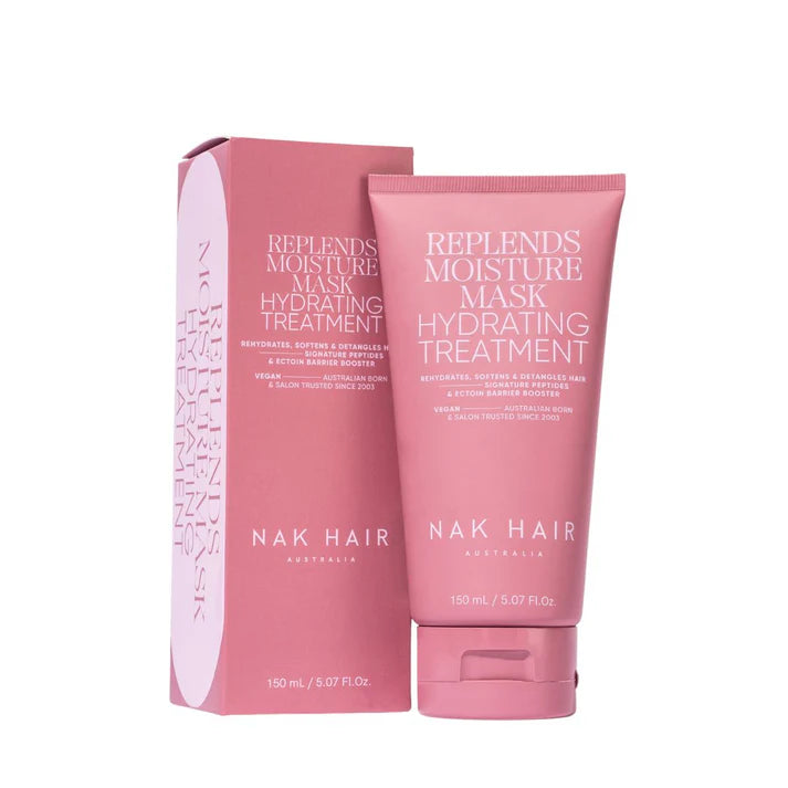 Pink hydrating hair moisture mask treatment tube and box, 150 ml