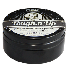 Hair styling wax jar in black, Nak Tough-n-Up 90g label