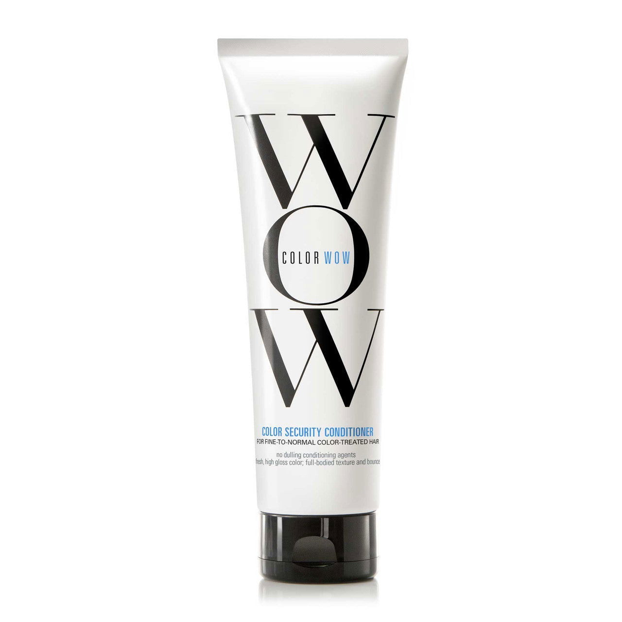 Color WOW Color Security Conditioner squeeze tube, white with black logo and cap.