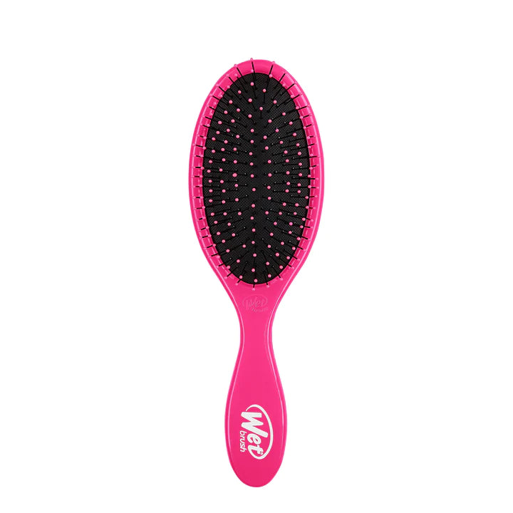 WetBrush Original Detangler hair brush, pink oval pad with pin bristles