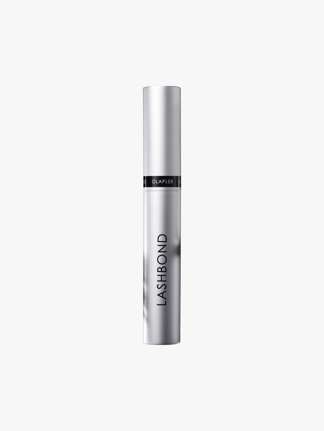 Olaplex LashBond serum tube with silver cap, slim cylindrical applicator bottle.