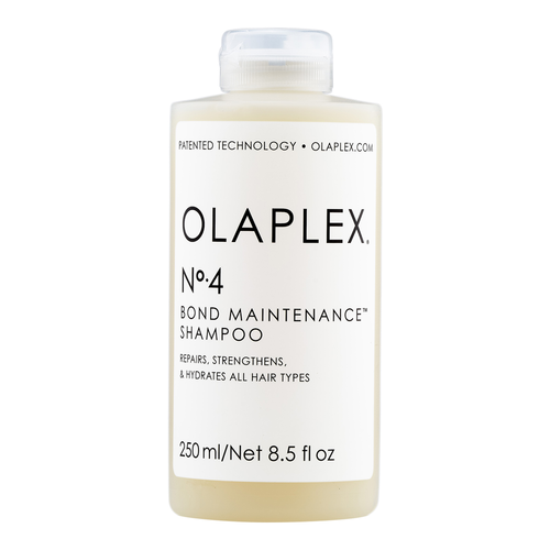 Olaplex No.4 Bond Maintenance shampoo bottle, 250 ml, clear cap