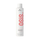 Osis+ Sparkler shine spray bottle, white with red label and silver cap.