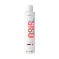 Osis+ Sparkler shine spray bottle, white with red label and silver cap.
