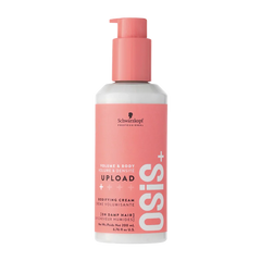 Styling volume cream bottle with pump, pink label, 200 ml