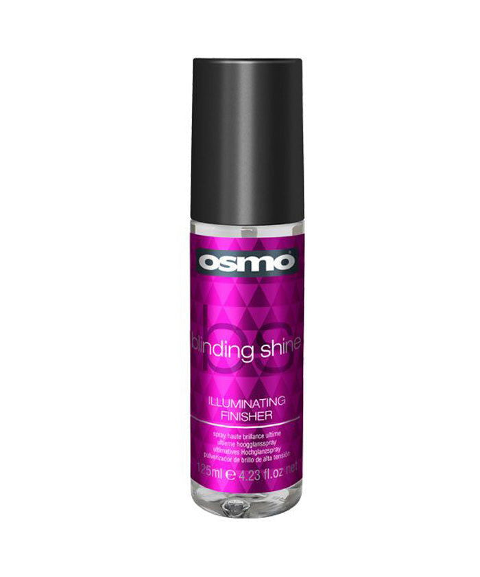 Osmo Illuminating Finisher spray bottle, purple label, black cap, 125 ml