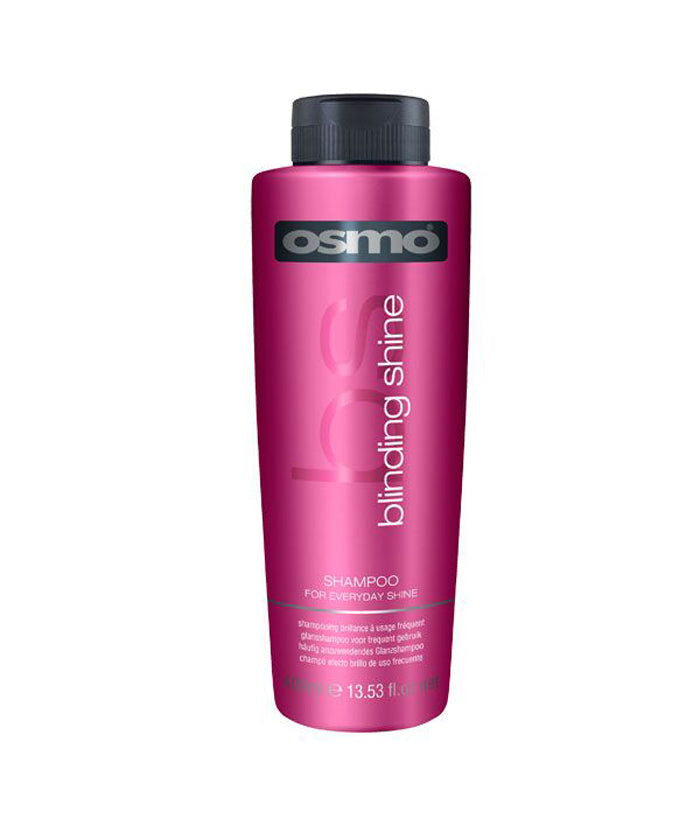 Pink shampoo bottle with Osmo Blinding Shine label, 1000 ml