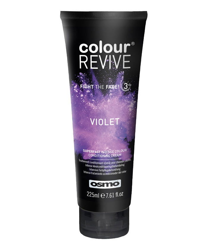 Violet hair color revive cream tube, 225 ml, with branded text