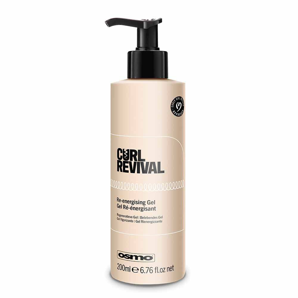 Osmo Curl Revival re-energising gel bottle with black pump, 200 ml