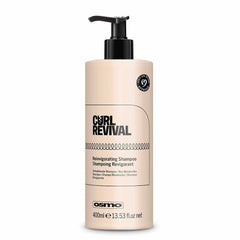 Curl Revival shampoo bottle with black pump, beige bottle, 400 ml