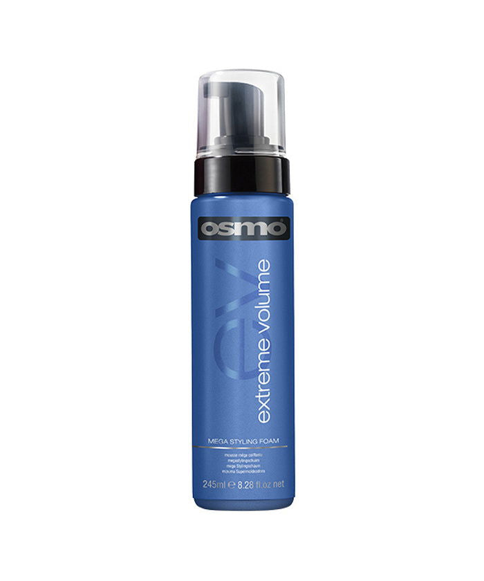 Osmo extreme volume styling foam bottle with pump, 245ml blue canister