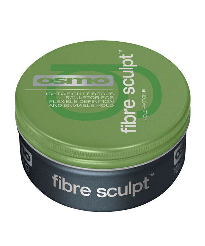 Osmo Fibre Sculpt styling fibre jar, green lid and black container