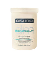 Hair repair mask jar, white plastic tub with Osmo deep moisture label