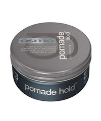 Osmo pomade hold styling pomade jar with gray lid, dark blue label