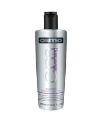 Osmo silverising shampoo bottle, silver and black pump, 1000 ml.