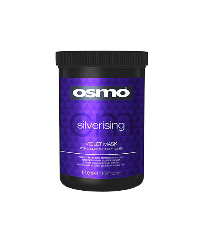 Osmo silversing violet mask hair treatment in a purple-labeled jar, 1200ml