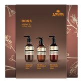 Rose elastic curl set gift box with three pump bottles for curly hair