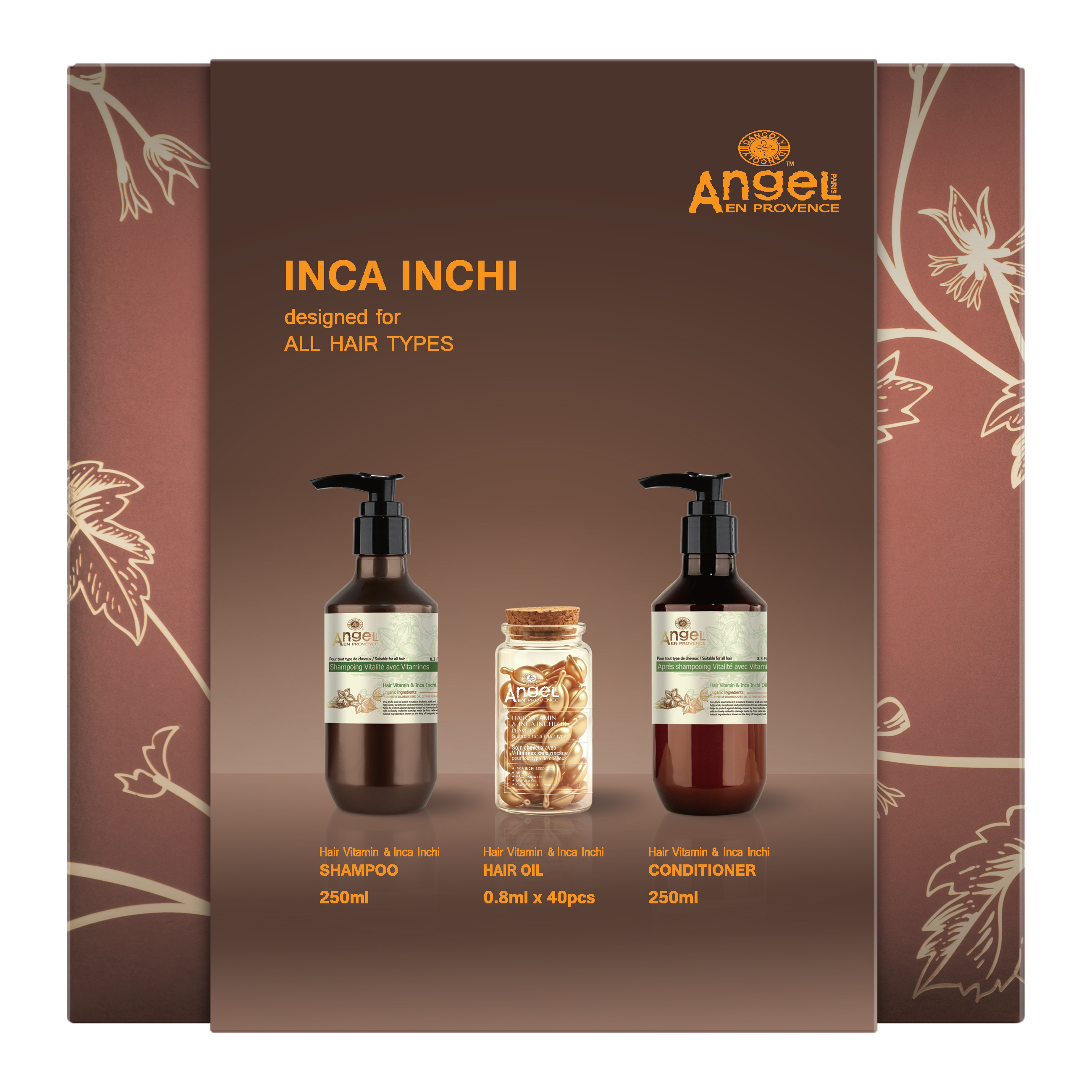 Angel En Provence Inca Inchi Shampoo, Conditioner & Leave-In Oil Holiday Gift Set 2026