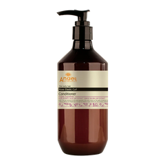 Rose Elastic Curl conditioner with pump, dark amber bottle and cream label.