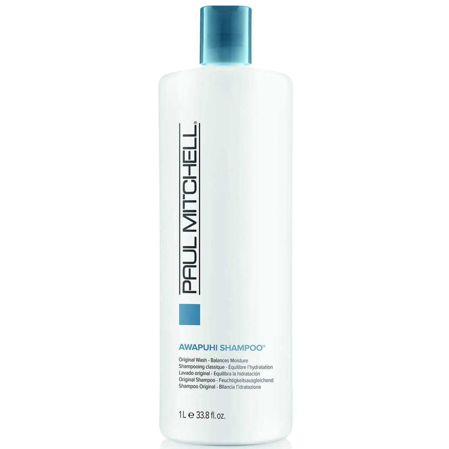 Paul Mitchell Awapuhi Shampoo bottle, white with teal cap