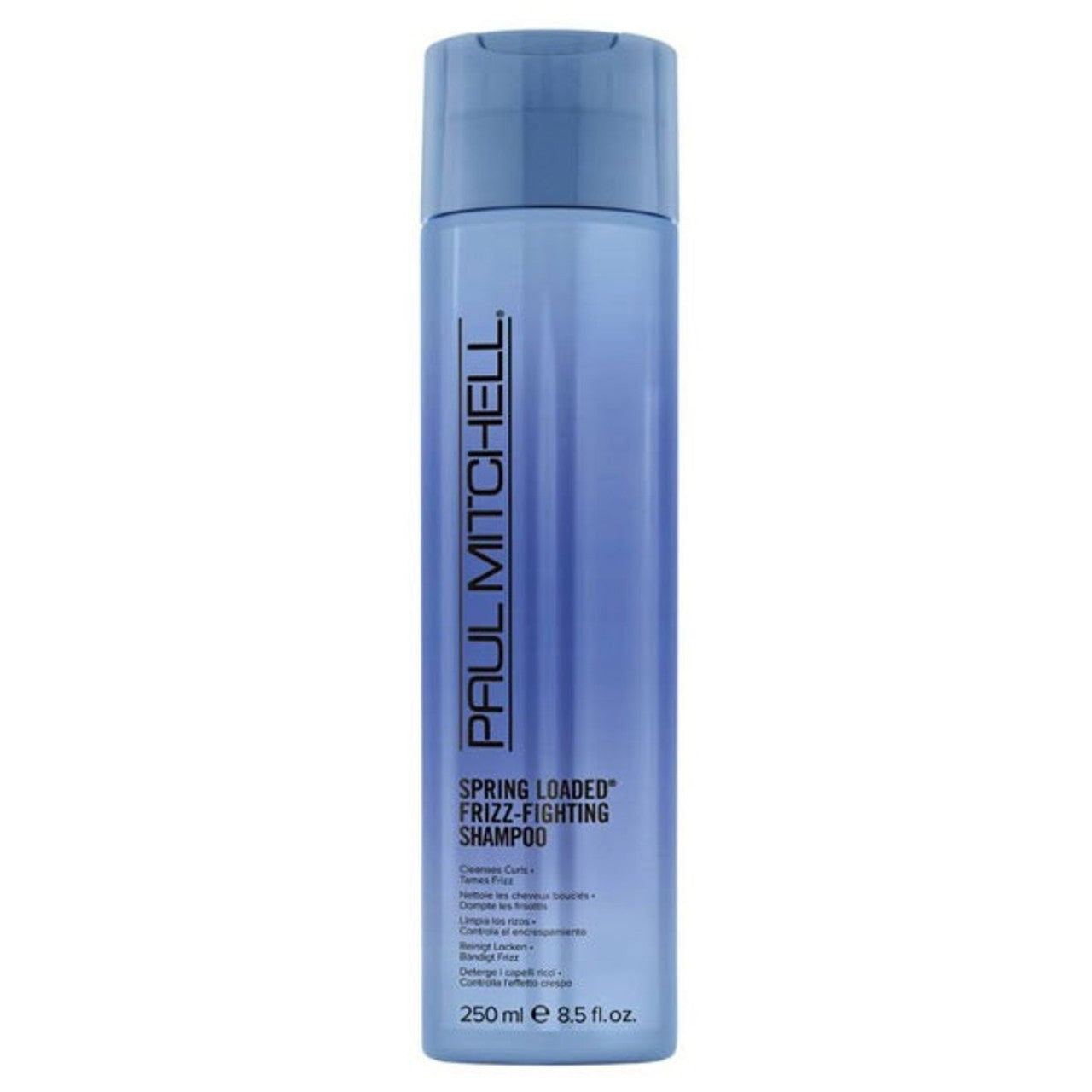 Paul Mitchell shampoo bottle, blue, 250 ml, spring loaded frizz-fighting