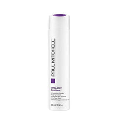 Paul Mitchell Extra-Body Conditioner bottle, white with purple cap, 300 ml