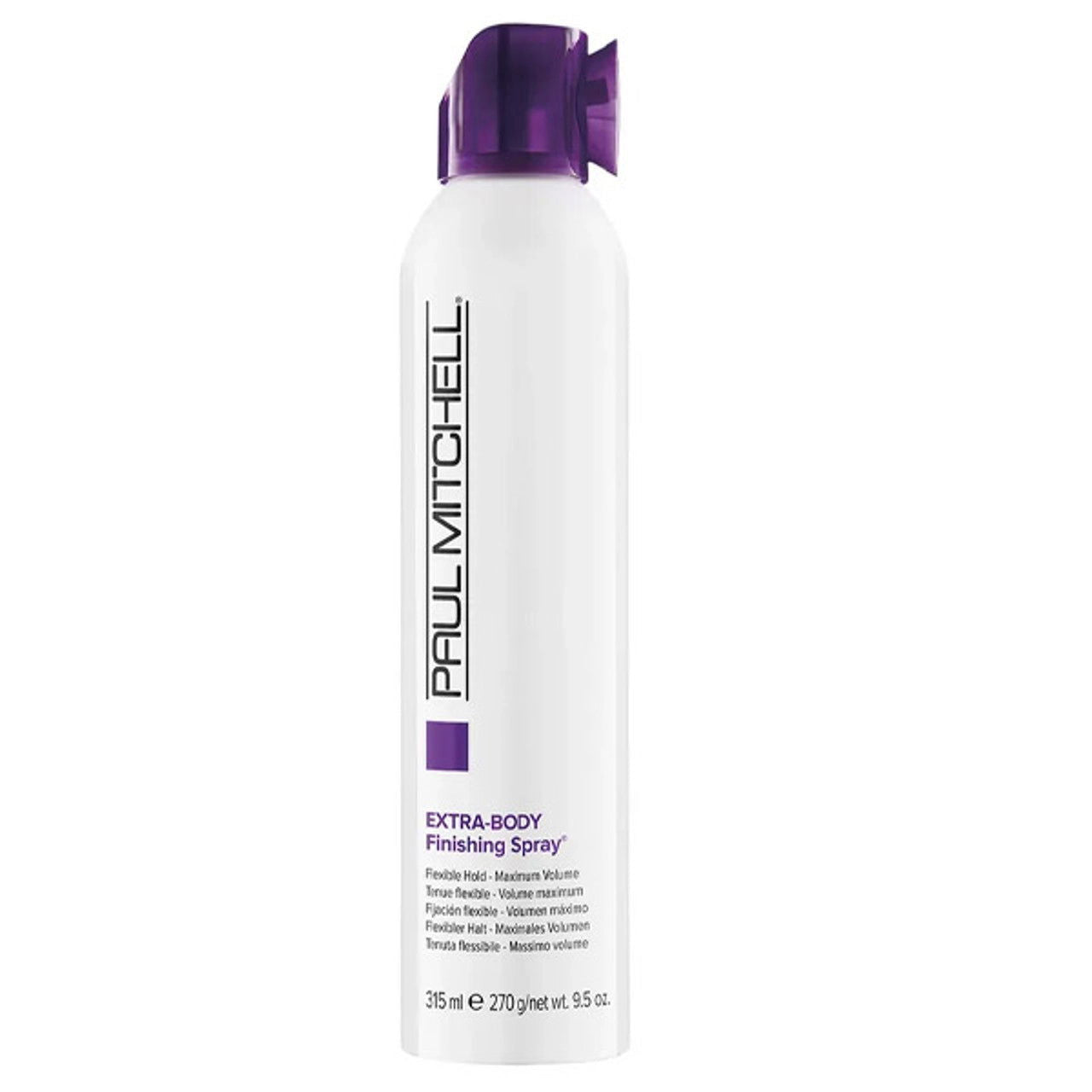 Paul Mitchell finishing spray bottle, white with purple cap, 315ml