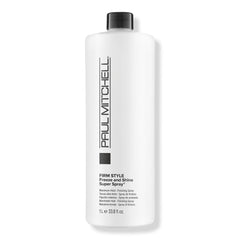Paul Mitchell Firm Style hair spray bottle with black cap, white label and 1 L size