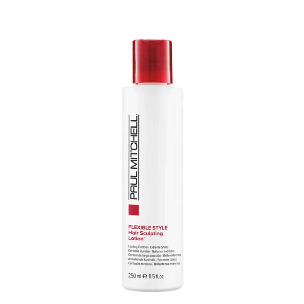 Paul Mitchell flexible style hair sculpting lotion bottle, white with red cap