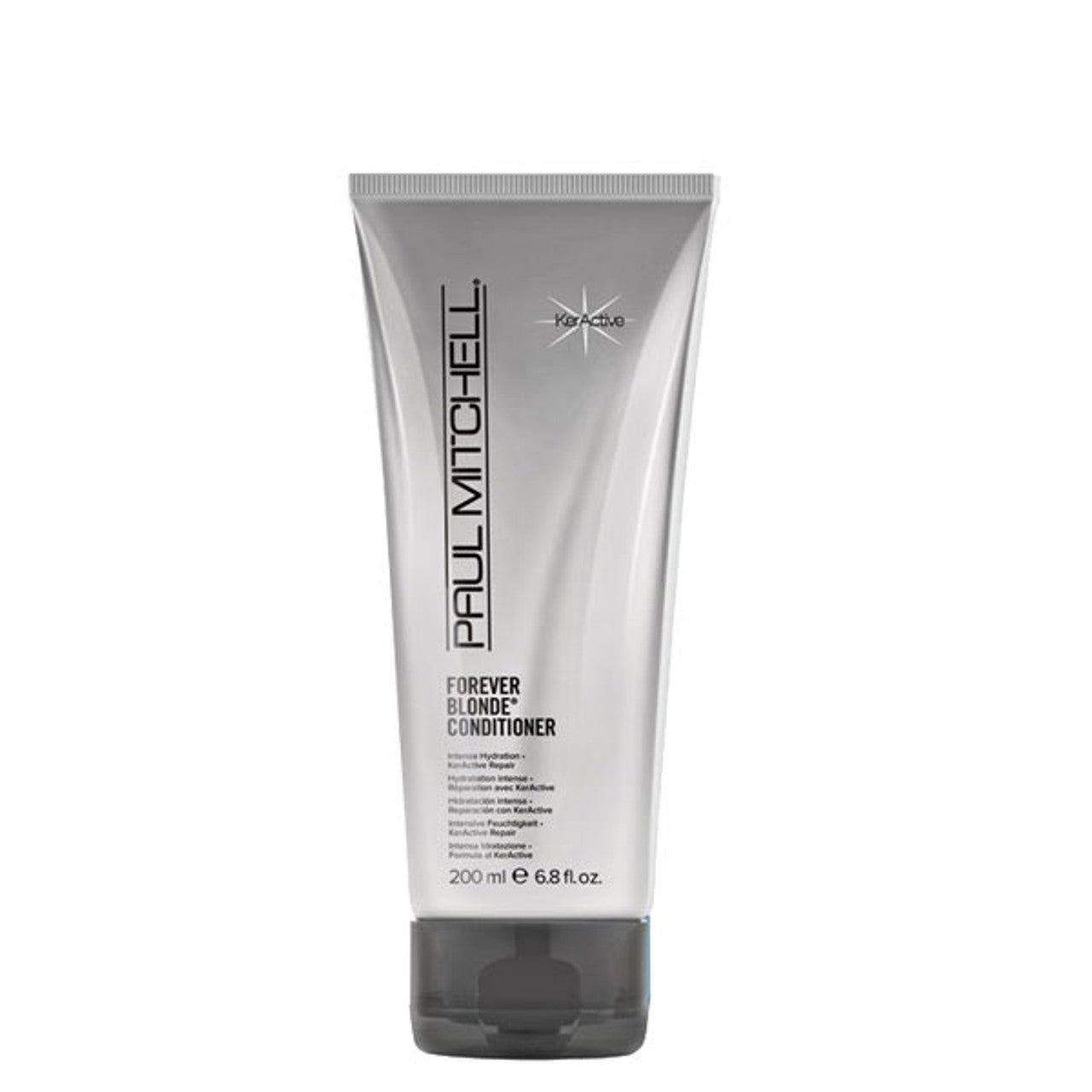Hair conditioner tube, silver-gray with flip-top cap