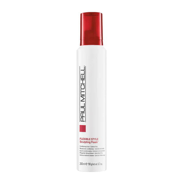 Paul Mitchell sculpting foam bottle with red cap and white body, 200 ml