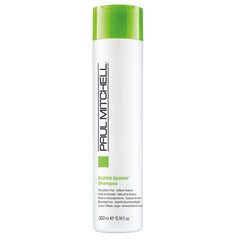 Paul Mitchell Super Skinny shampoo bottle, white with green cap, 300 ml