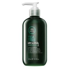 Paul Mitchell Tea Tree hair and body moisturiser bottle, dark green pump, 300 ml