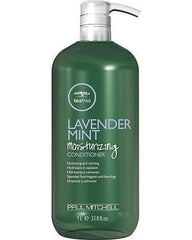 Paul Mitchell Tea Tree Lavender Mint moisturizing conditioner bottle, green, with pump