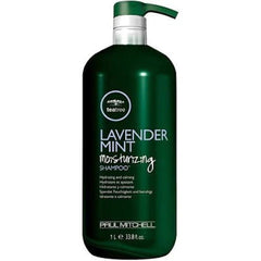 Paul Mitchell Lavender Mint moisturizing shampoo bottle with pump, 1L, dark green