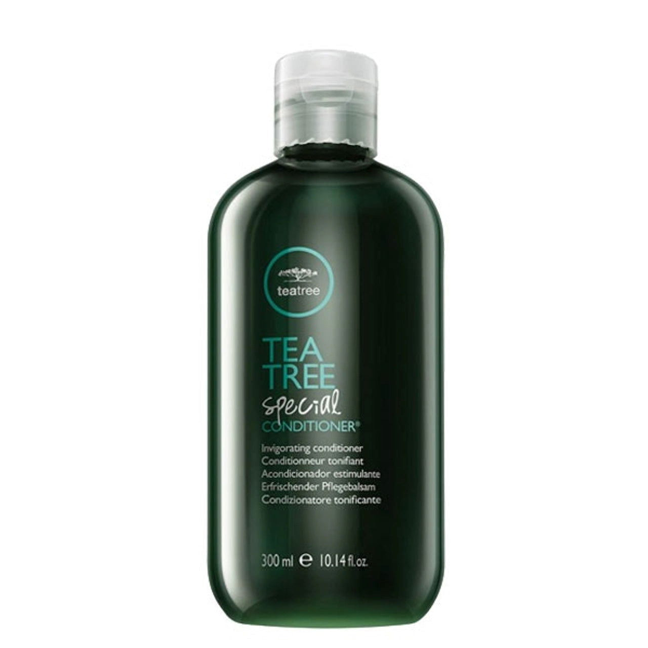 Paul Mitchell Tea Tree Special conditioner bottle, 300 ml, dark green plastic with white cap