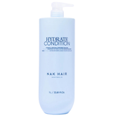 NAK Hair Hydrate Conditioner 1L bottle with pump, blue label text