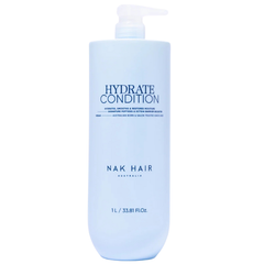 NAK Hair Hydrate Conditioner 1L bottle with pump, blue label text