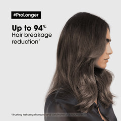 Hair conditioner promotion, dark wavy hair on side profile