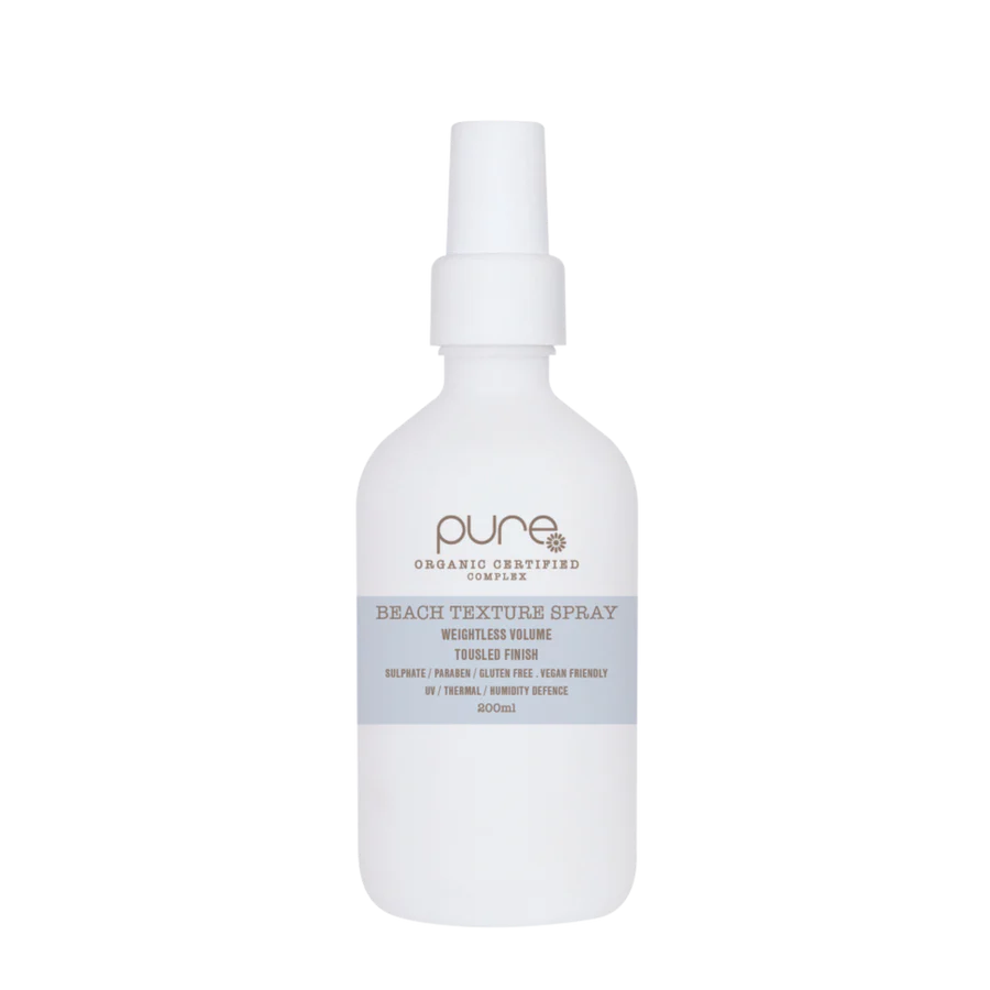 Hair beach texture spray bottle, white with white nozzle cap, 200 ml