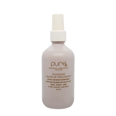 Leave-in hair treatment bottle, translucent beige pump dispenser, 200ml.
